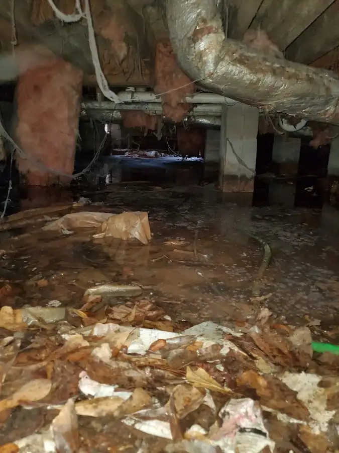 Crawl space flood assessment for Commercial Water Damage Restoration in Southampton
